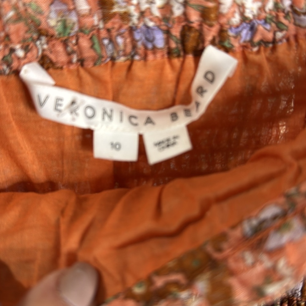 Veronica Beard Melodie Miniskirt in Coral Floral Print - Picture 5 of 6